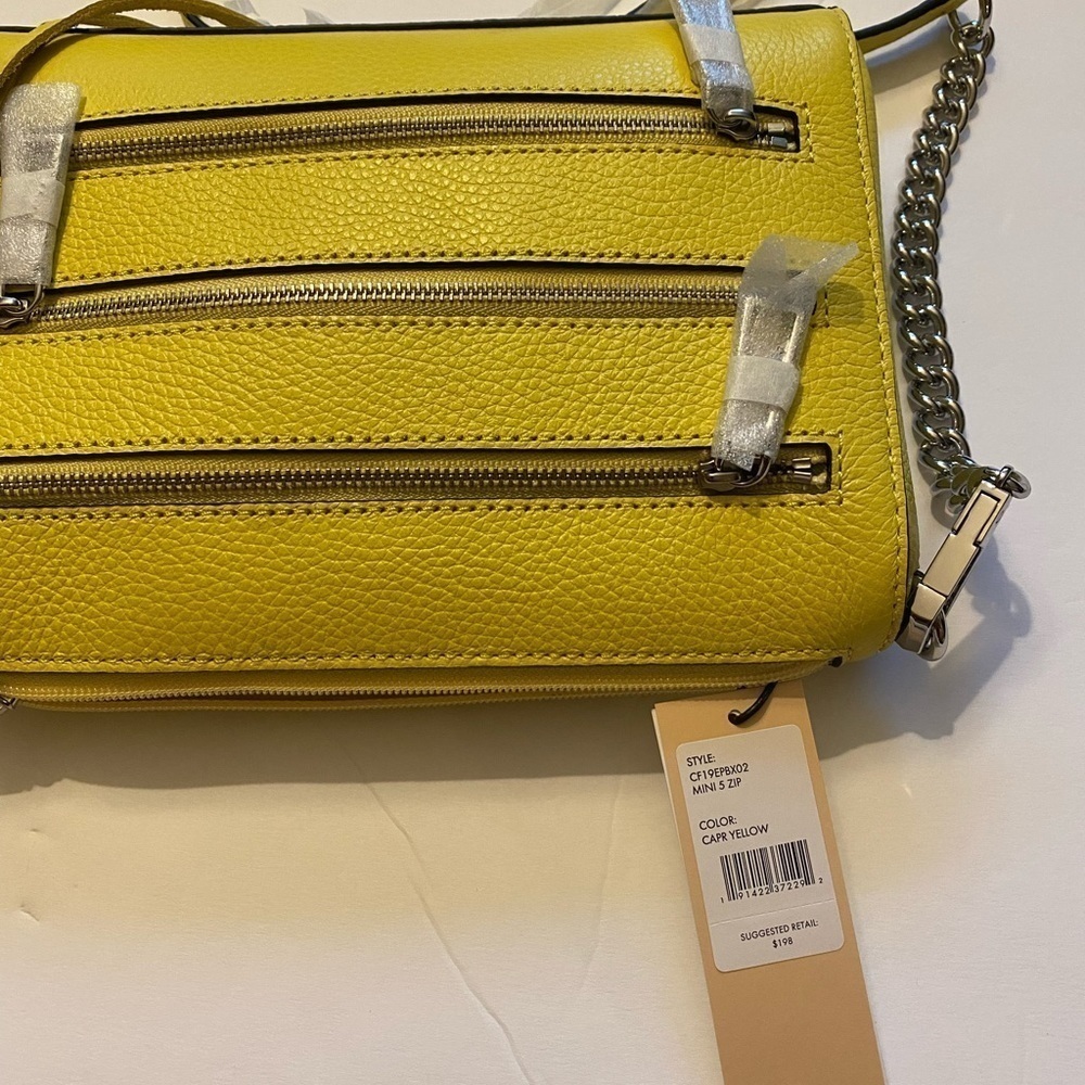 Rebecca Minkoff Mini 5 Zip Yellow Crossbody Bag - Picture 11 of 13